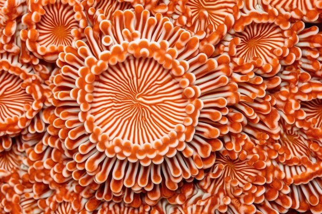 Foto rapporto ravvicinato della superficie del corallo di coppa