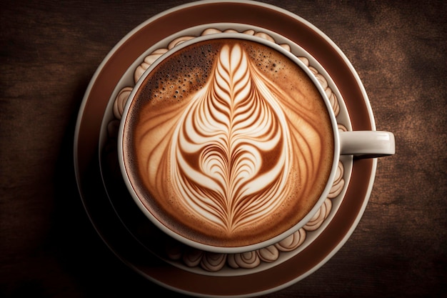 a cup of delicious coffee latte, creative ai