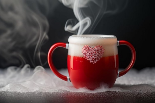 Foto coppa da bere per la colazione nelle mani degli amanti focus selettivo