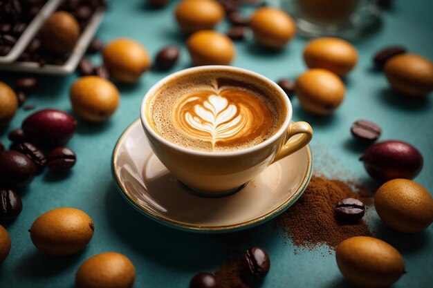 Premium AI Image | A cup of espresso top view