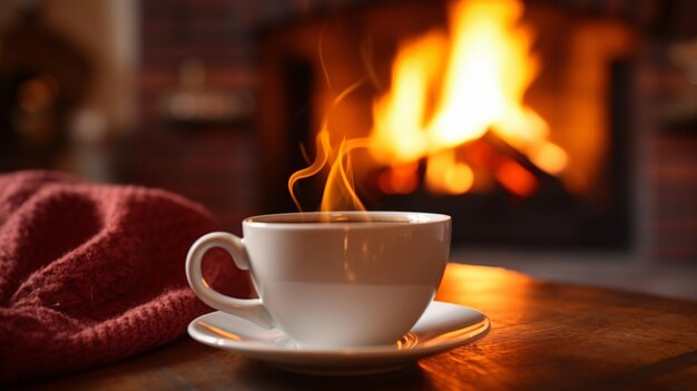 Photo cup of fragrant hot tea on the background