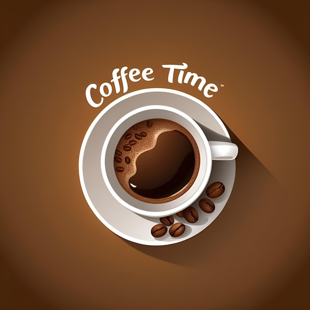Cup of Fresh Coffee Vector Illustration Decorative Design for Cafeteria Posters Banners Cards