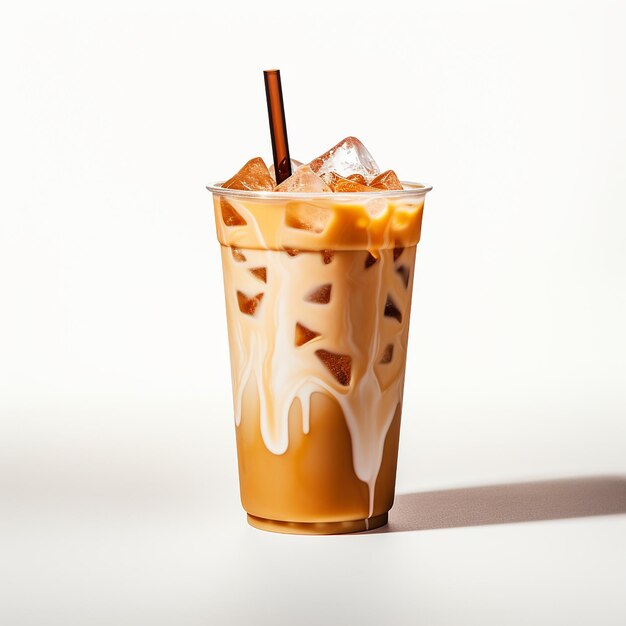 Photo a cup of ginger iced latte