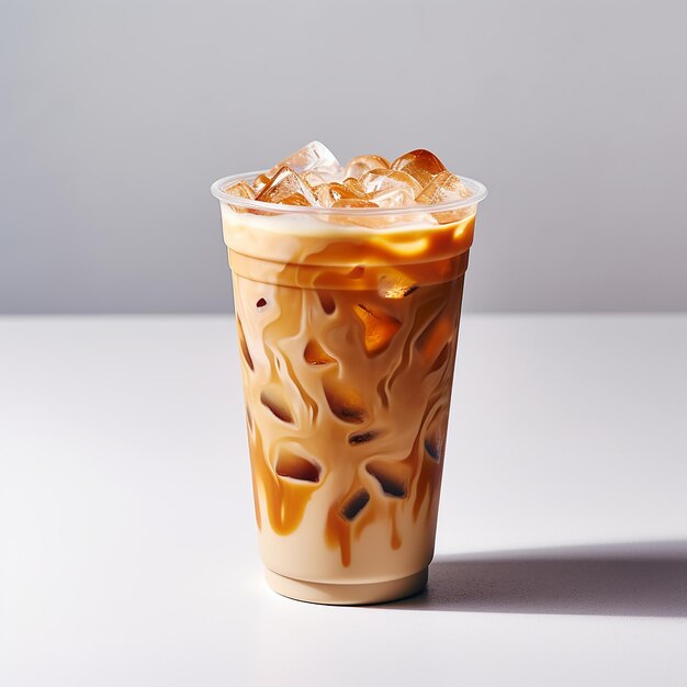 Photo a cup of ginger iced latte