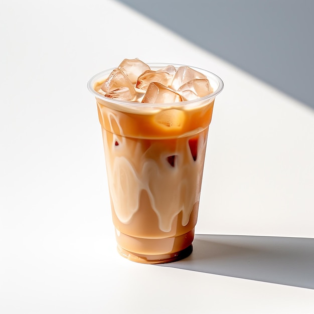 Photo a cup of ginger iced latte