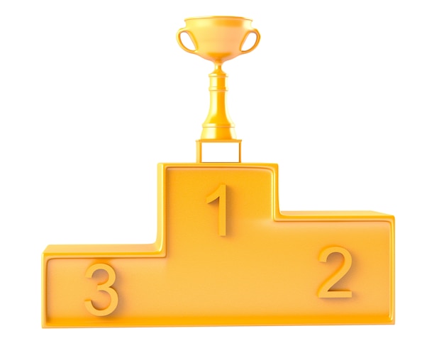 cup on golden podium with blank inscription space