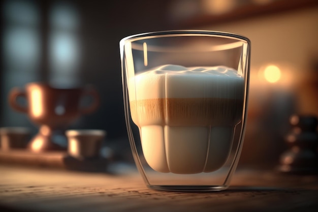뜨거운 카푸치노 커피 한 잔 일러스트레이션 제너레이티브 AI