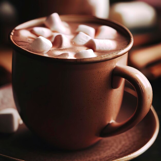 Cup of hot chocolate with marshmallows