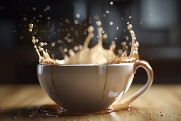 A cup of hot chocolate with steam rising out of the top of the cup