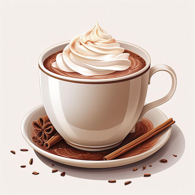 a cup of hot chocolate with whipped cream on top of it