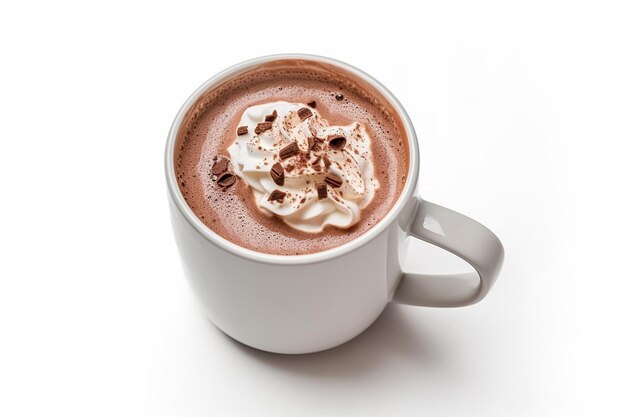 a cup of hot chocolate with whipped cream on top of it