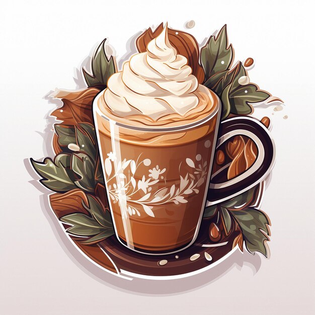 Cup of hot Christmas cocoa High quality illustration