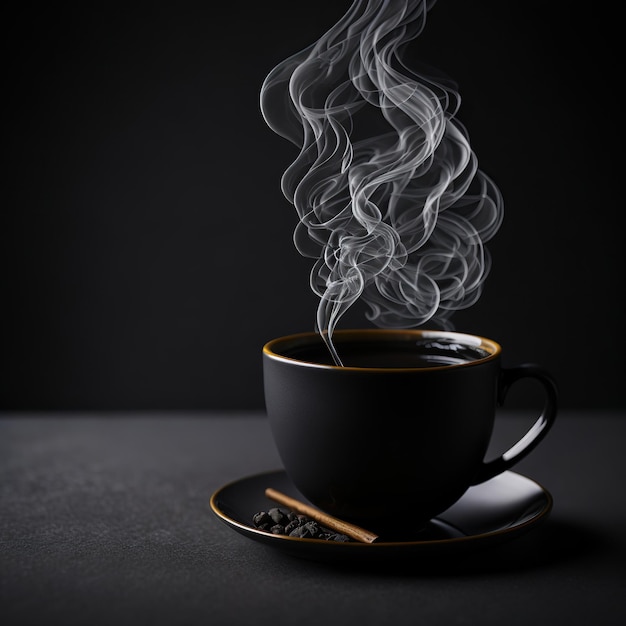 Cup of hot coffee generated by ai
