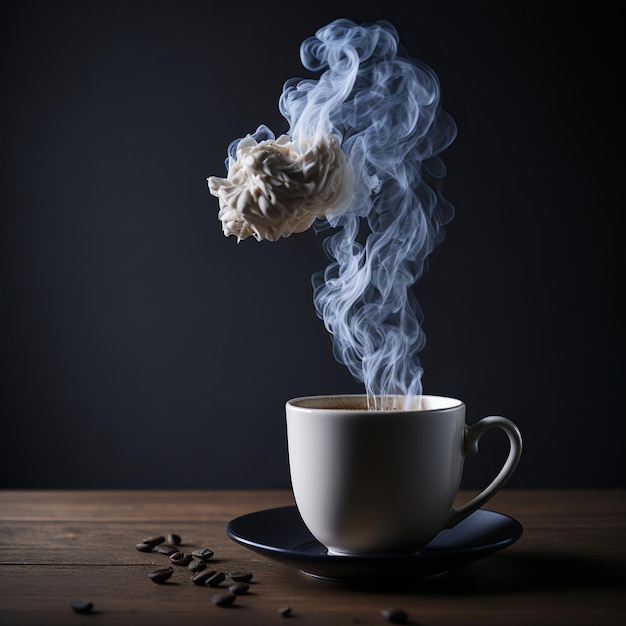 Cup of hot coffee generated by ai