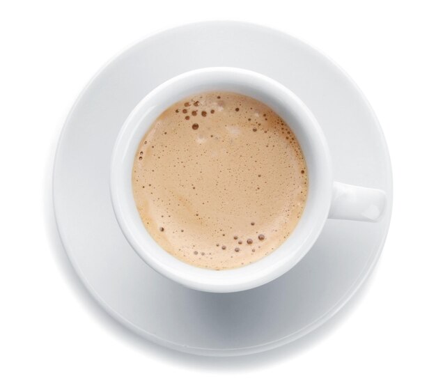 写真 白で隔離されるコーヒーのカップ