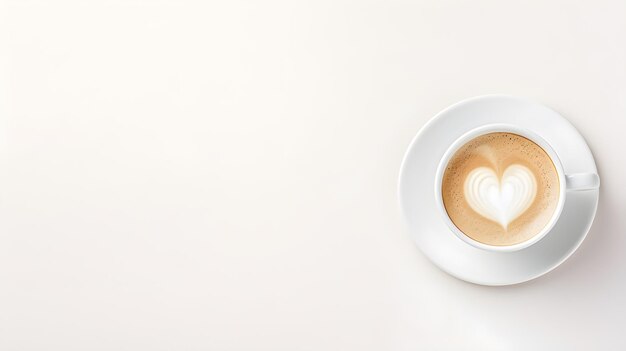 Cup and saucer with cappuccino drink on light background