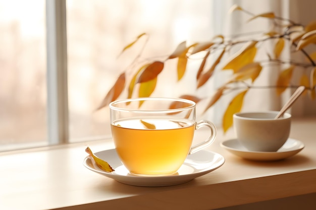 cup of steaming hot cider a beloved beverage enjoyed during the crisp autumn days of the equinox