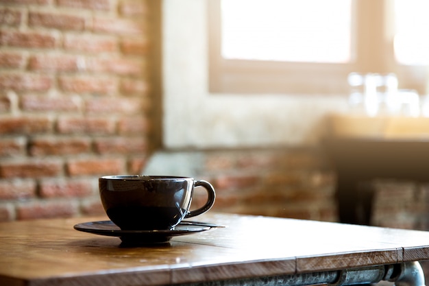 A Cup on the table in cafe.