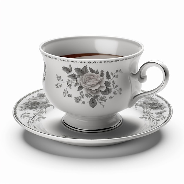 Cup of tea or coffee on a white isolated background