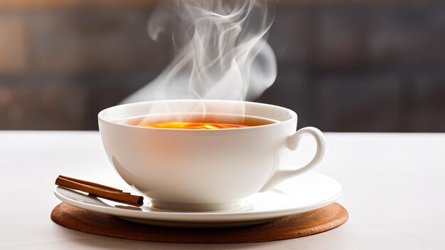 чашка чая изолирована, представляющая спокойствие успокаивающего напитка