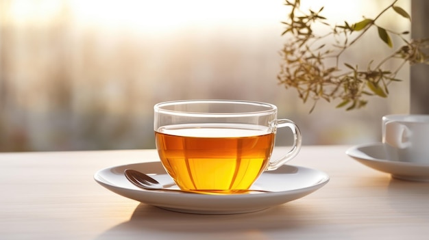 чашка чая изолирована, представляющая спокойствие успокаивающего напитка