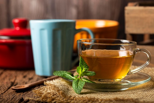 Cup of tea on the table