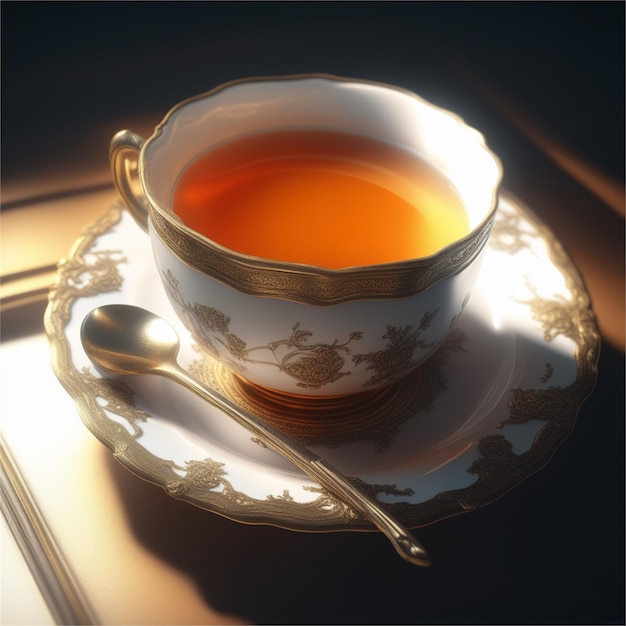 テーブルのお茶のカップ