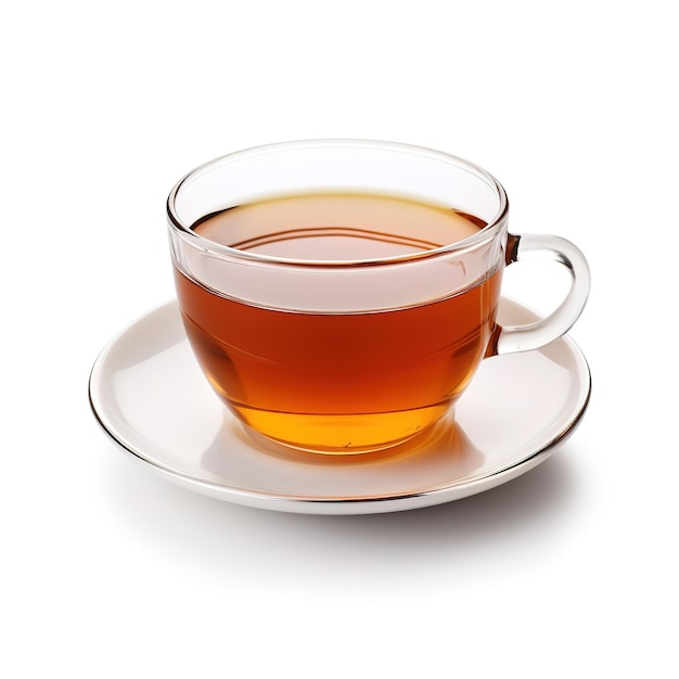 Cup tea on a white background