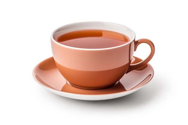 cup of tea on white background