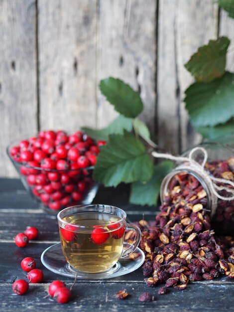 A cup of tea with hawthorn in winter will help to cope with colds flu many ailments