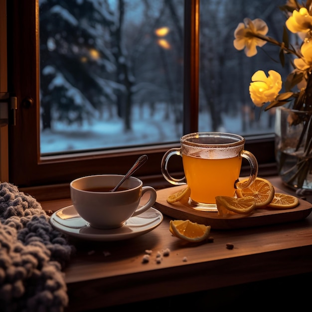 蛇と一緒にお茶を飲む