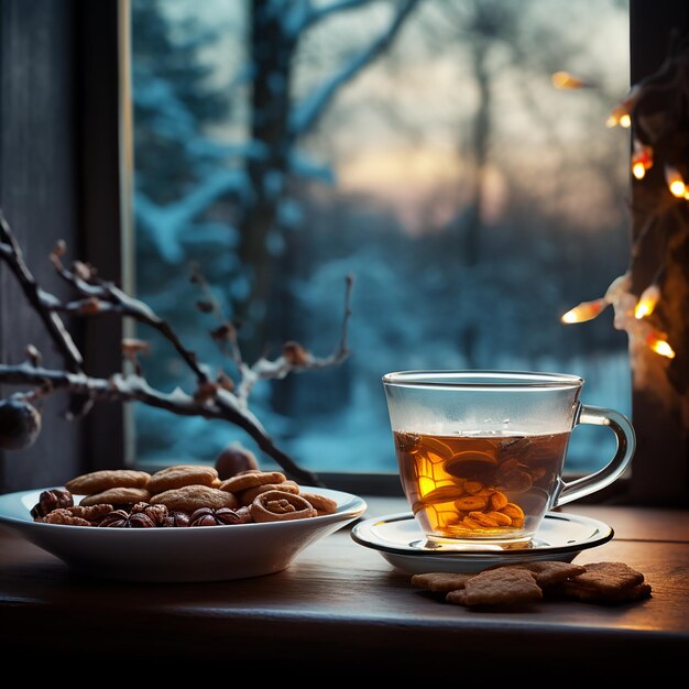 Photo cup of tea with snakes