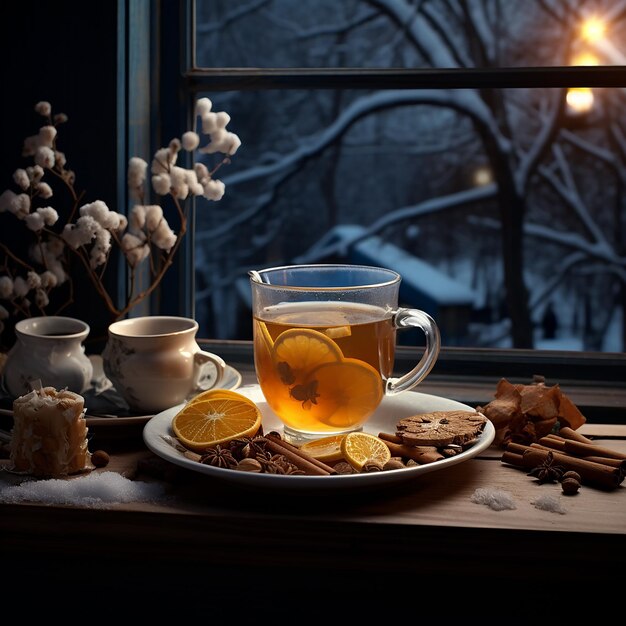 蛇と一緒にお茶を飲む