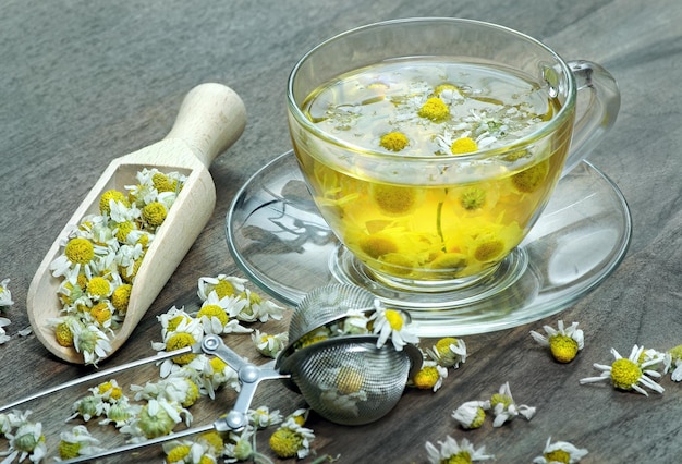 a cup of tea with a spoon and spoon