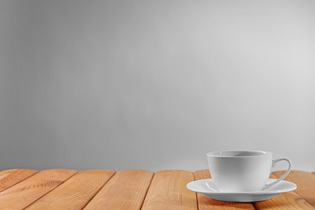 Cup of tea on wooden table