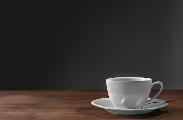 Cup of tea on wooden table