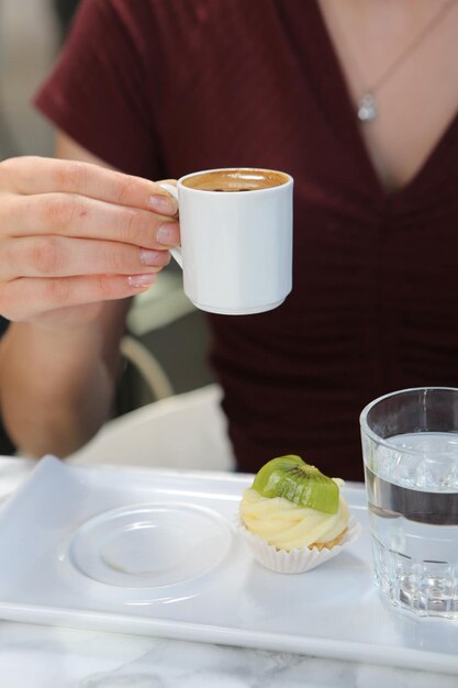 cup of Turkish coffee on table