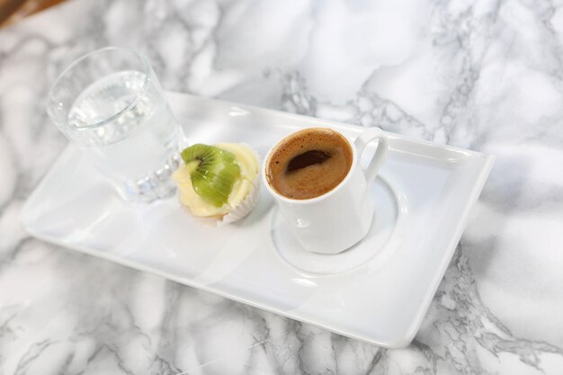 cup of Turkish coffee on table