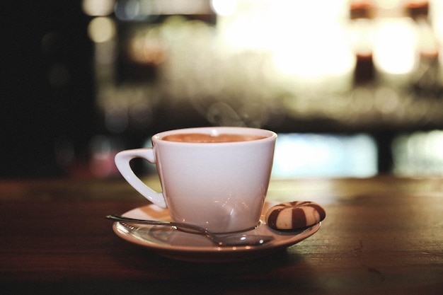 cup of Turkish coffee on table