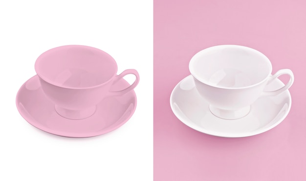 Cup on white & pink background