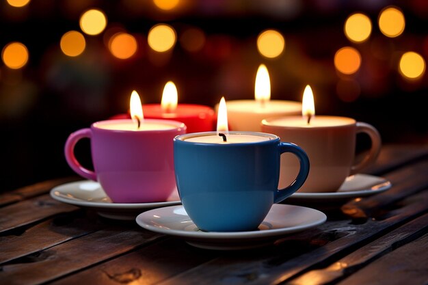 Photo cup with aromatic candles