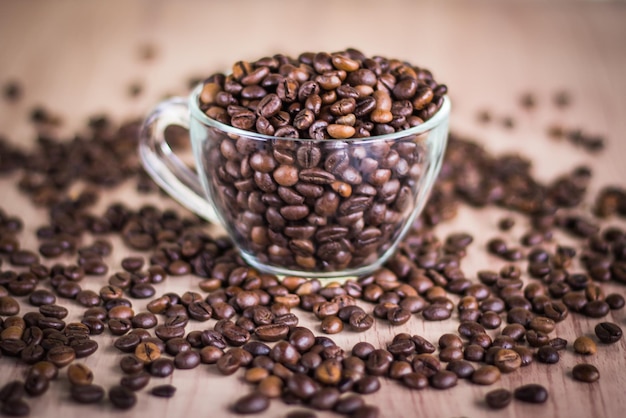 Cup with coffee beans