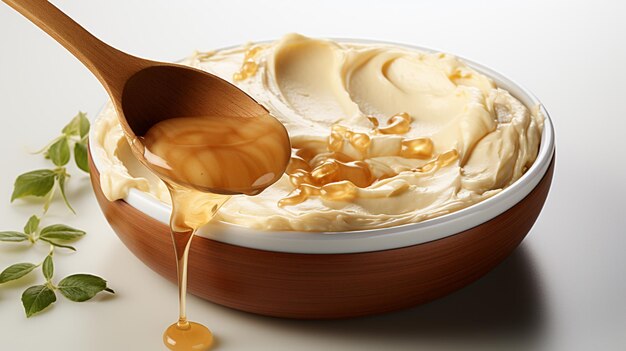 cup with tasty caramel and whipped cream on table