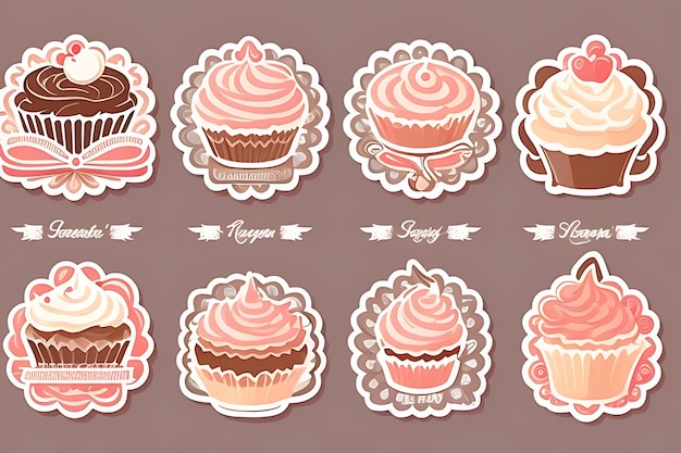 Photo cupcake clipart stickers