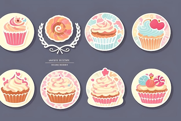 Photo cupcake clipart stickers