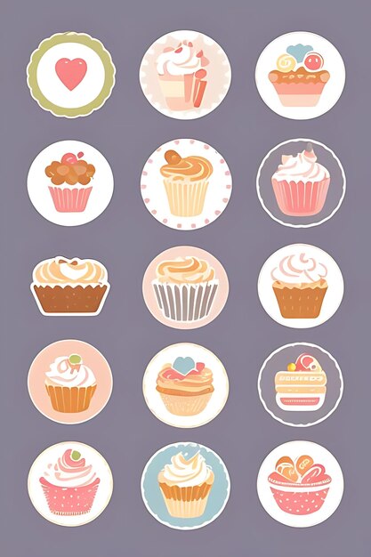 cupcake clipart stickers