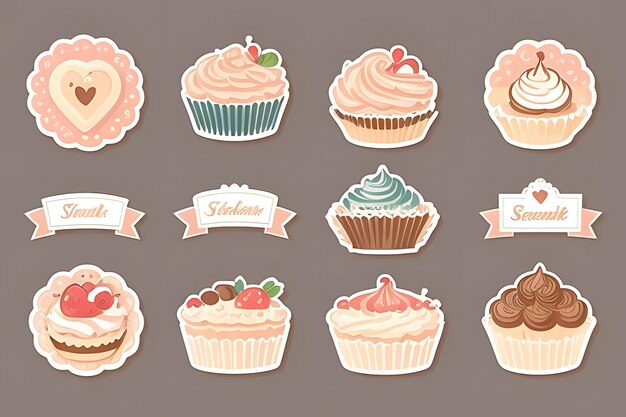 Photo cupcake clipart stickers