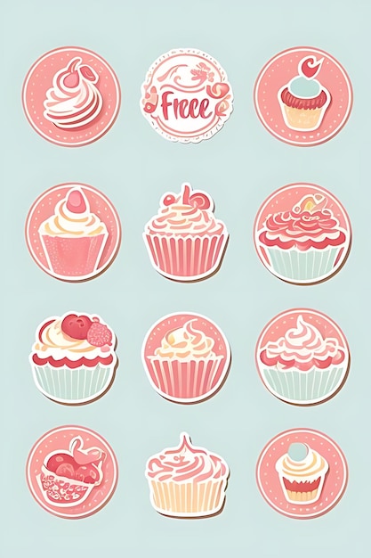 cupcake clipart stickers