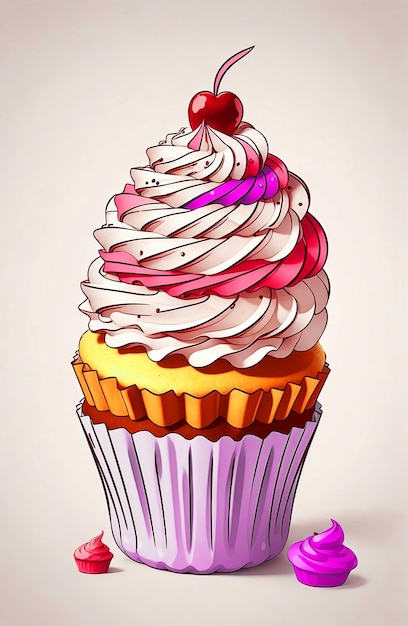 cupcake coloring book vector white background outline