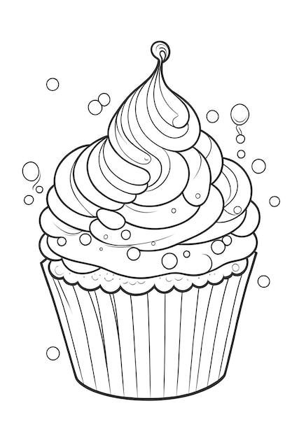 Foto cupcake da colorare pagina2